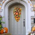 thumbnail image 1 of Guirlande de Récolte d'Automne pour Porte d'Entrée Couronne d'Automne Artificielle Guirlande en Forme de Larme pour Action de Grâce Décorations d'Halloween, 1 of 6