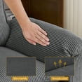 thumbnail image 5 of Ktaxon Corduroy Sofa Bed with Removable Ottoman, 90" Oversized Loveseat with Double Layer Cushions, Pillow Arms, Wood-Grain Legs for Living Room Bedroom Gray, 5 of 9