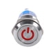thumbnail image 2 of Interruptor de botón pulsador de encendido con enclavamiento automático de acero inoxidable resistente al agua de 19 mm de 12 V a 24 V LED rojo, 2 of 3