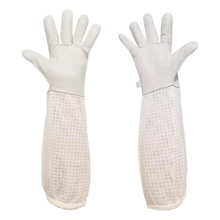 

Bee Keeping Gloves for Men Woman|Bee Gloves Goatskin Beekeeping Gloves Protect from Honey Bee Stings Beekeeper Gloves with Ventilated Canvas Long Sleeves Elastic Cuffs Vented