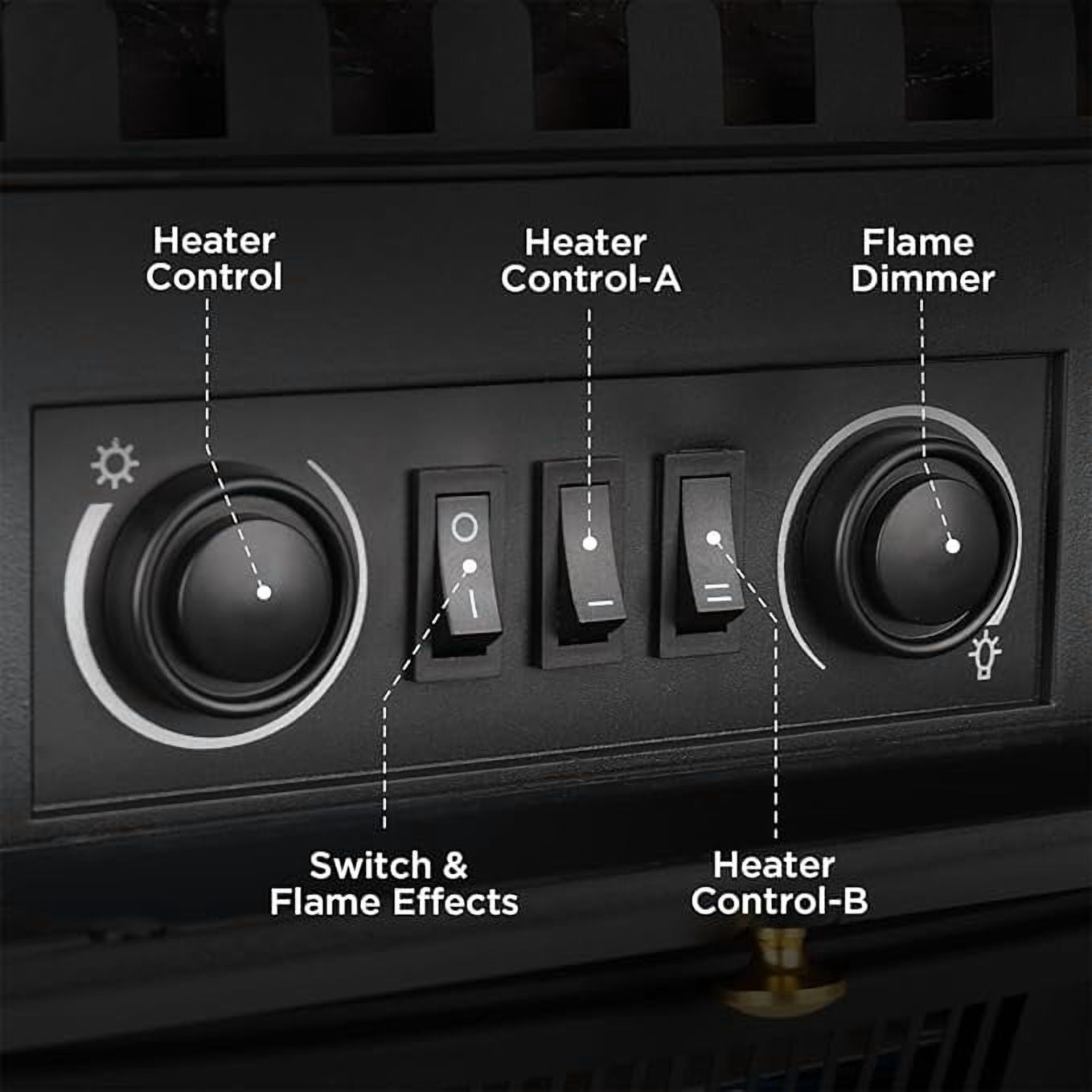 Moifoi 22" Electric Fireplace Heater,Freestanding Electric Stove 3D Realistic Flames,1000/1500W Fireplace Heater Adjustable Flame Brightness,Black