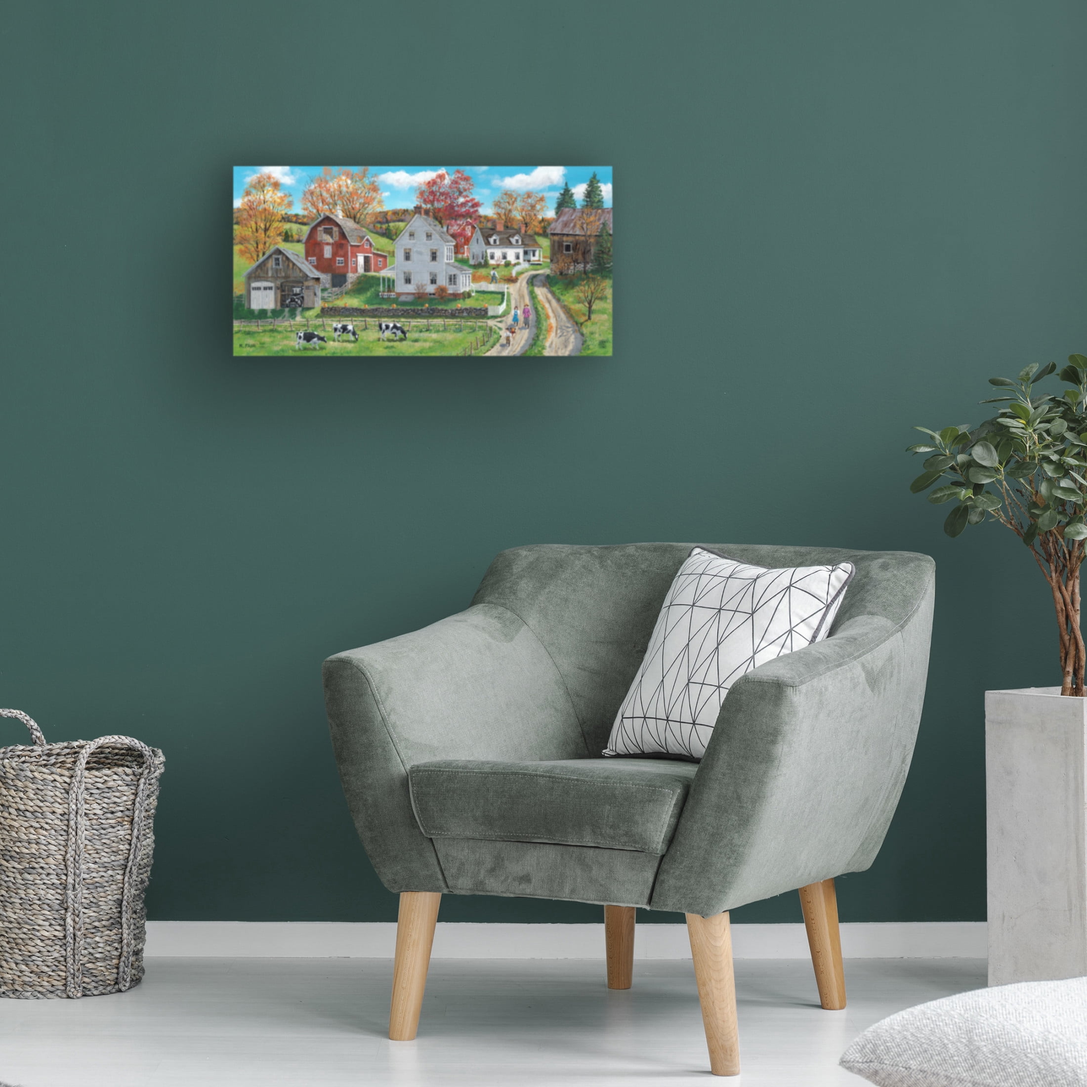 Canvas Wall Art - Bob Fair 'Autumn Walk' Wall Art for Living Room, Bedroom, or Office Décor by Trademark Fine Art - 24 x 12 Inches