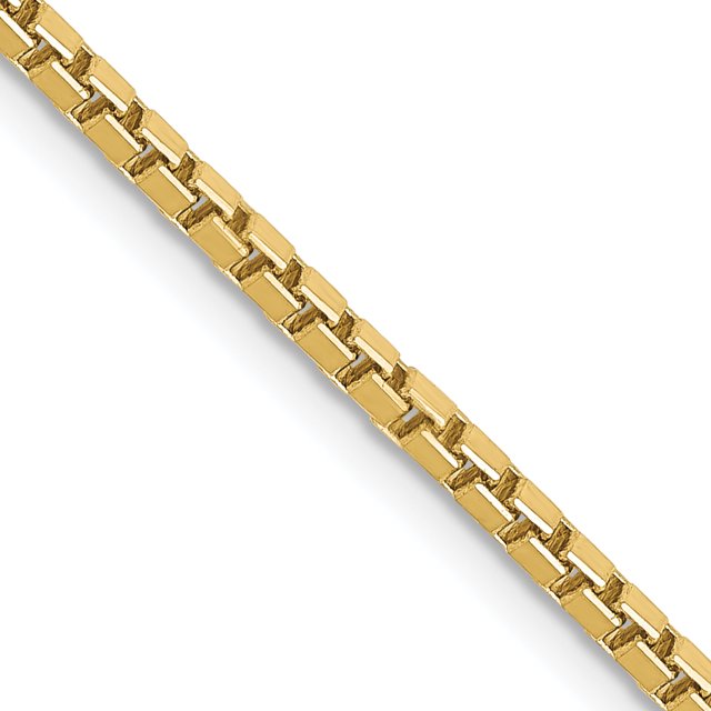 10k Yellow Gold 1.9mm Box Chain Necklace Pendant Charm
