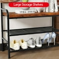 thumbnail image 3 of EDTara Hall Tree Shoe Bench, 4-in-1 Industrial Entryway Storage Bench with 8 Sturdy Hooks, Freestanding Coat Rack for Small Spaces, Apartments, Retro Brown, 3 of 6