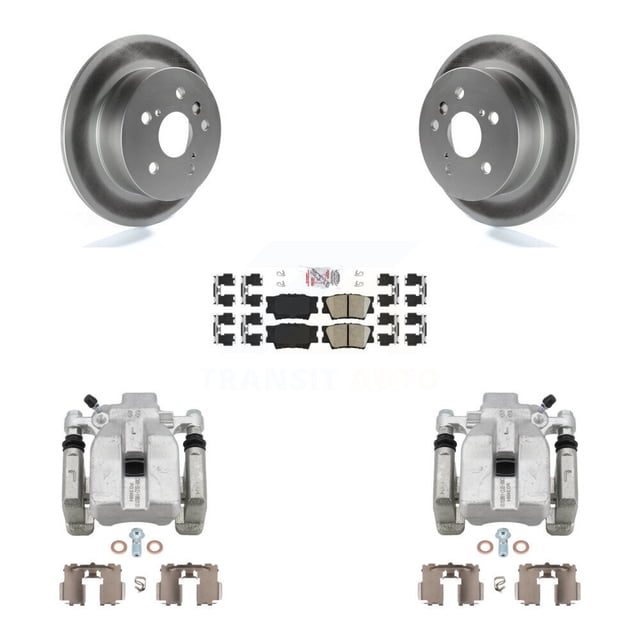 Transit Auto Rear Disc Brake Caliper Coated Rotors and Ceramic Pads Kit for Car Toyota Camry Lexus ES350 Avalon KCG-100758N