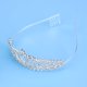 thumbnail image 4 of KAKOWELY Hermosa tiara para novia, dama de honor, fiesta de boda, corona con brillantes cristales y diamantes de imitación (plateada), 4 of 5