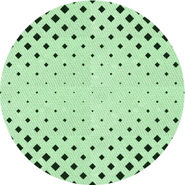 Ahgly Tapis Rond Lavable en Machine Intérieur Transitionnel Vert Menthe, 5 Pieds Rond