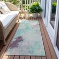 thumbnail image 6 of Addison Rugs Chantille Indoor/Outdoor Transitional Abstract Teal Machine Washable Runner Rug, 2'3" x 7'6", 6 of 7