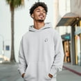 thumbnail image 4 of Dalix Ghost Embroidery Relaxed Hoodie Soft Fleece Sweatshirt Fit Lounge Mens in Lunar Gray S Small, 4 of 5