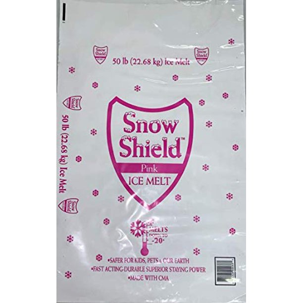 Snow Shield Ice Melt, Pink (50 Pound Bag) Effective to 0°F, Safe for