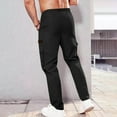 thumbnail image 6 of Plebaso Cargo Pants for Men Drawstring Casual Elastic Waist Outdoor Work Trousers with Zipper Pockets, 6 of 8