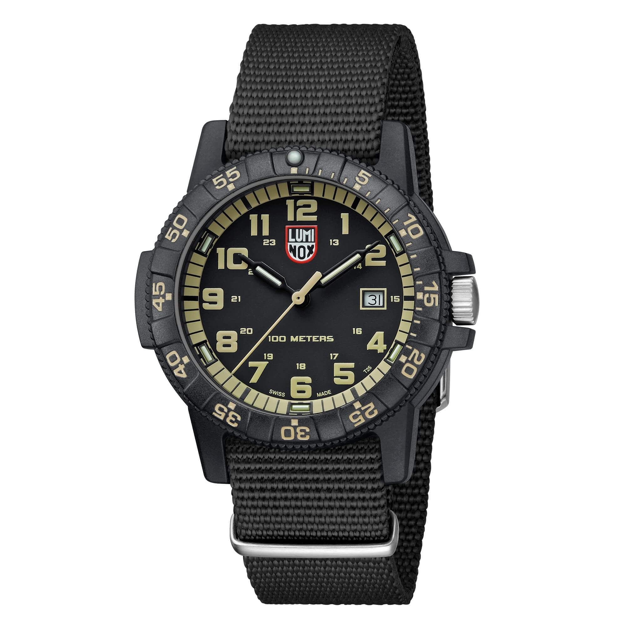 Luminox Men's 44 mm Leatherback Sea Turtle Giant Carbonox Watch XS.0333, Green/Black