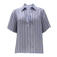 thumbnail image 1 of GEORGE G BLUSA MC LINO RAYAS SAGE, 1 of 4
