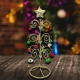 thumbnail image 2 of Hierro Mini de Navidad artificial Artesanía Arte de mesa con adorno de campana para mesa Centro de mesa Fiesta de vacaciones Decoración Aureato verde rojo Gloria Árbol de Navidad, 2 of 5