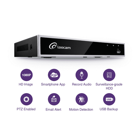 - Loocam 4CH 1080p High Definition H.264 Hybrid 4-in-1 TVI DVR Surveillance System (Analog/AHD/TVI/CVI) Digital Video Recorder, Motion Dection, Mobile Remote Control, Email Alerts(1TB)