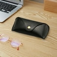 thumbnail image 6 of Portable Leather Glasses Case,Flexible Sunglasses Pouch Slim Case for Women Men Horizontal Eyeglass Case,black,black，G146066, 6 of 6