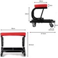 thumbnail image 5 of Taburete de taller de 100 kg con asiento giratorio de 360 grados para mecánicos, resistente, con almacenamiento, 4 ruedas giratorias y asiento acolchado., 5 of 5