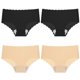 thumbnail image 1 of TrowBridge-Conjunto de bragas de 4 piezas para mujer, ropa interior sin costuras de satén de seda, bragas simples con borde ondulado, lencería agradable para la piel, calzoncillos acogedores, 1 of 4