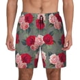 thumbnail image 2 of Goofa Rose Flowers Printed Men's Swim Trunks Board Shorts Quick Dry Mens Swimming Trunks with Compression Liner,Breathable Fit Hawaii Beach Shorts-Large, 2 of 9