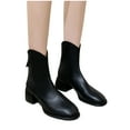 thumbnail image 5 of Aueoeo Women's Ankle Boots Low Chunky Block Heel Booties With Back Zipper Spring Fall Short Boots Fashion Faux Leather Shoes, 5 of 8
