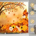 thumbnail image 3 of FRAMICS 16-Piece Fall Shower Curtain Sets with Rugs, Maple Leaves Pumpkin Bathroom Sets, Waterproof Fabric Bathroom Curtain Decor with Hooks, 3 of 10