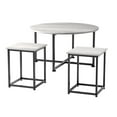 thumbnail image 1 of Giantex Faux Marbre 3 Pièces Ensemble de Table Basse, Table d'Extrémité Ronde Moderne & 2 Tables d'Appoint Canapé Rectangulaire W / Coussinets Réglables, Mobilier de Maison, Naturel, 1 of 8