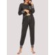 thumbnail image 4 of Conjunto de pijamas de 2 piezas para mujer, pantalones de manga larga, ropa de dormir Irfora Gris/Medio, 4 of 7