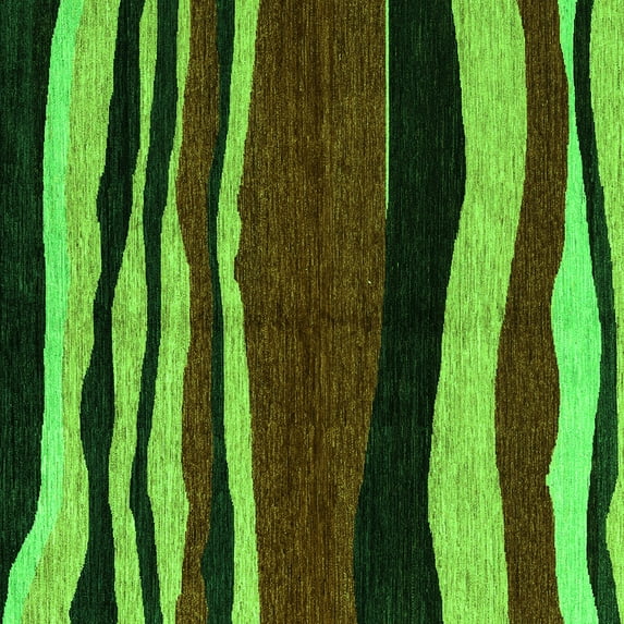 Ahgly Company Indoor Square Abstract Green Modern Area Rugs, 5' Square