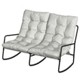 thumbnail image 1 of 2-Person Outdoor Rocking Chair, Light Grey Patio Bench with Breathable Mesh Seat and Soft Cushions, Powder-Coated Steel Frame, 48.8" W, For Garden, Balcony, and Backyard, 1 of 7