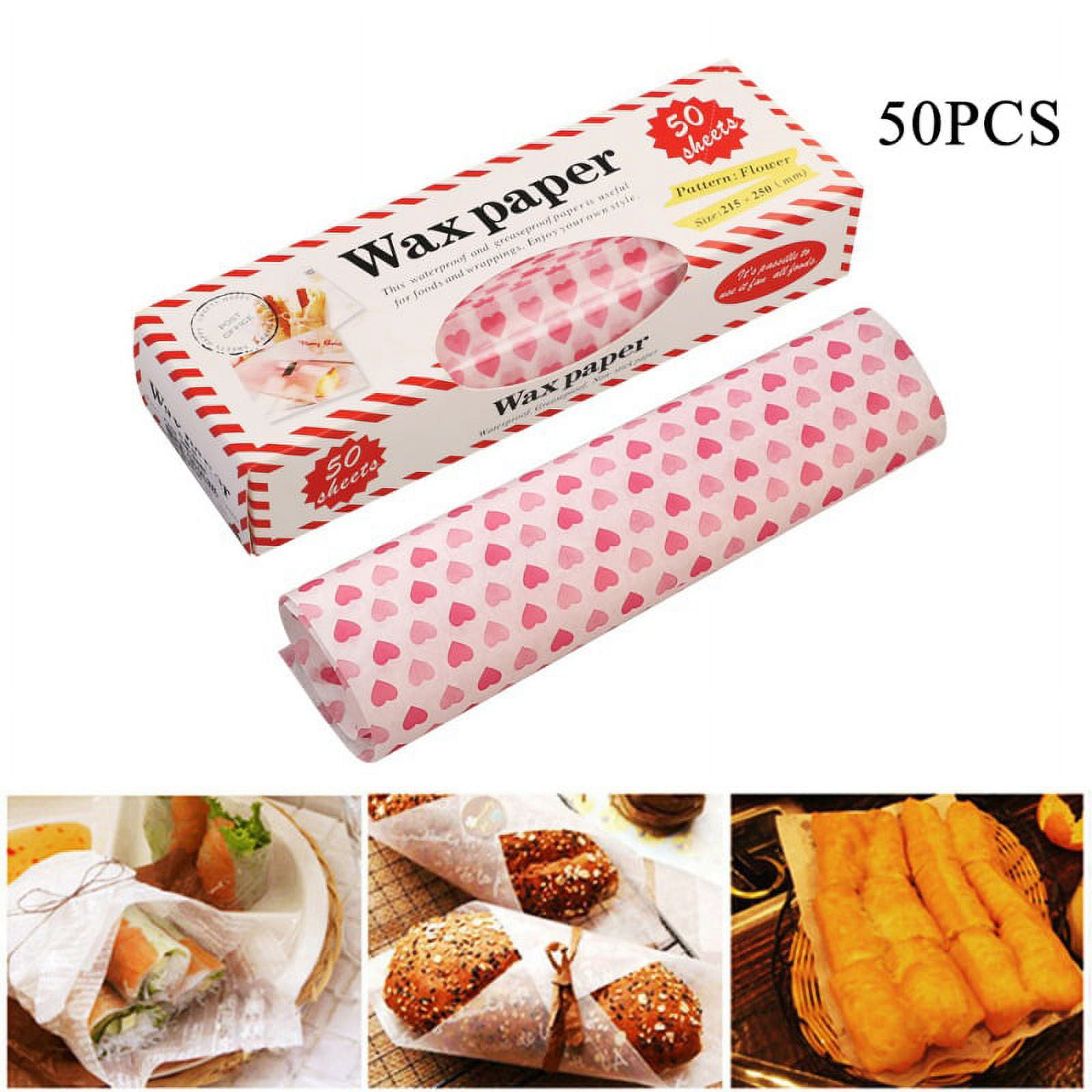  Yuyouqu 50 Sheets Deli Paper Pre Cut Wax Paper Sheets  Disposable Food Basket Liners Grease Proof Sandwich Wrapping Paper Grease  Resistant Food Trays Paper Liner 12 x 12 Inch Brown 