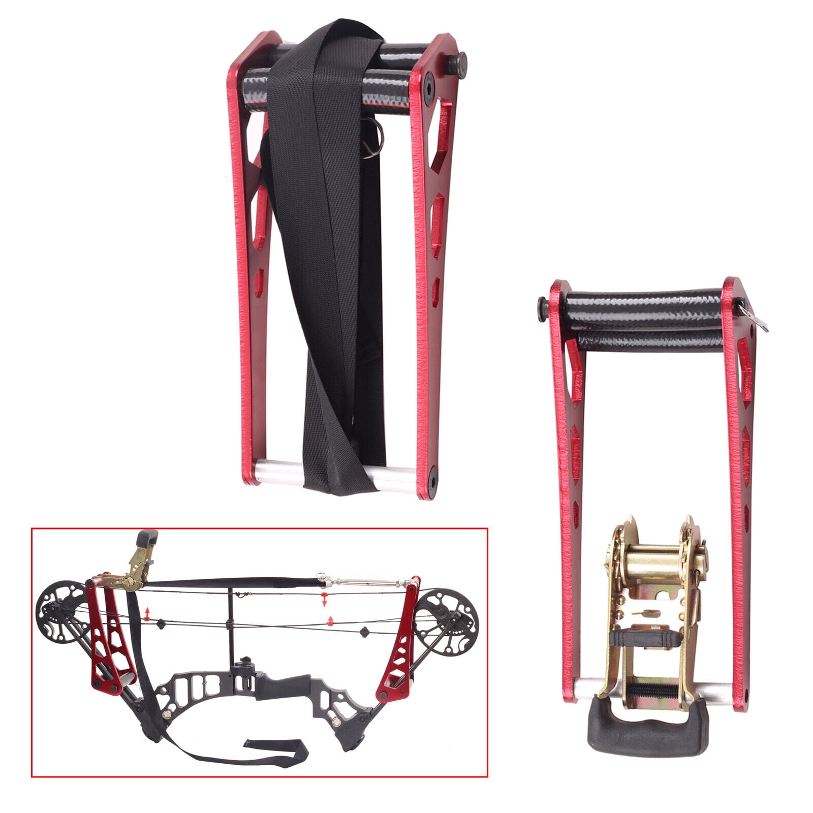 2pcs Compound Bow Open Accessories Aluminum alloy Ratchet-Loc Press Kit Red