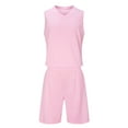 thumbnail image 2 of Conjuntos de camisetas sin mangas de cuello redondo para niños, conjunto de traje de fútbol de color sólido para juegos deportivos universitarios, partidos de rendimiento, uniformes de entrenamiento y, 2 of 5
