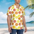 thumbnail image 5 of Daiia Lemon Orange Hawaiian Shirt for Men Gentle Cotton Regular Short Sleeve Casual-XX-Large, 5 of 9