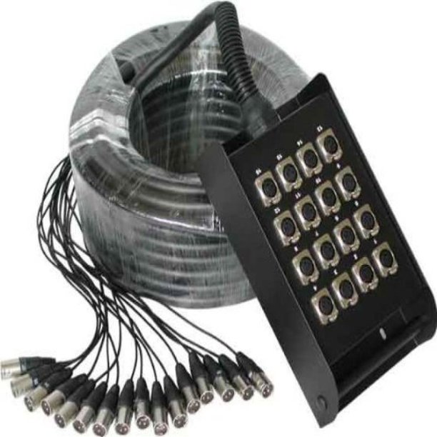 PREMIUM 66ft, 15.5mm MULTIPLE STAGE CABLES + STAGE BOX, 12X XLRF (STAGE BOX) TO 12X XLRM