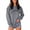 Gray, variant on Auburet Womens Graphic Shirt Crew Neck Solid Color Long Sleeve Casual Loose Letter Pullover Tops