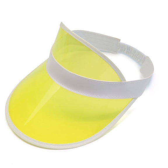 Unisex Candy Color Sun Visors Hats Plastic Clear UV Protection Cap for Sports Outdoor Activities