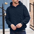 thumbnail image 2 of Mens Sweater Pullover Long Sleeve Knitted Hooded Fuzzy Casual Warm Winter Jacket Outdoor Fashion With Pockets, 2 of 4