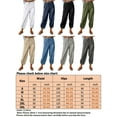 thumbnail image 2 of Frontwalk Women's Casual Lantern Tapered Harem Pants Loose Fit Flax Ankle Trousers Summer Baggy Slacks with Pocket Dark Blue XL, 2 of 8