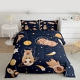 thumbnail image 2 of Castle Fairy Cute Capybara Twin Comforter Sets,Galaxy Rocket Stars Planet Bedding Set, 2 of 8