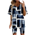 thumbnail image 2 of Ensembles de Gym pour Femmes 2 Pcs Mode Femme Blouse à Col en V T-Shirts à Manches Courtes Shorts Ensemble Décontracté Ensembles pour Femmes en Liquidation, 2 of 4