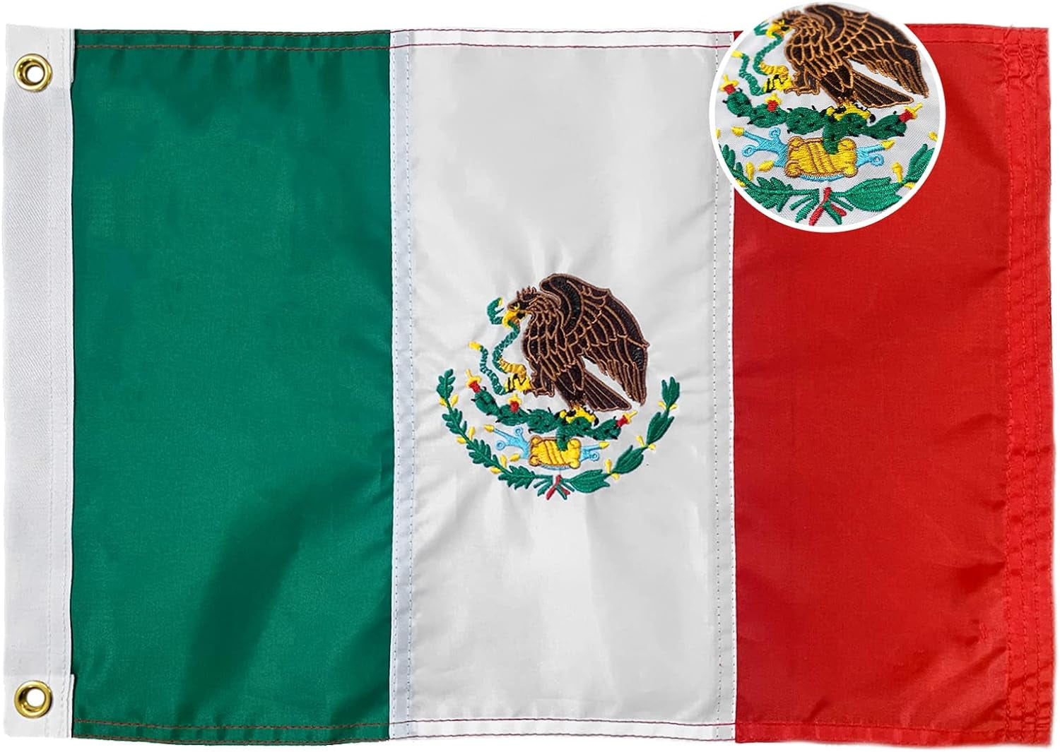 G128 - 3x5 ft Vibrant Fiesta Mexican Flag Banner, Quality