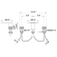 thumbnail image 5 of Deck Mounted Widespread Bathroom Sink Faucet, Three Hole Two Handles Waterfall Basin Faucet, 5 of 5