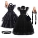 thumbnail image 2 of Addams-Disfraz de Cosplay de Wednesday para niña, Vestidos para niños, Carnaval, Pascua, fiesta de disfraces de Halloween para 3-12 años, novedad de 2023, 2 of 4