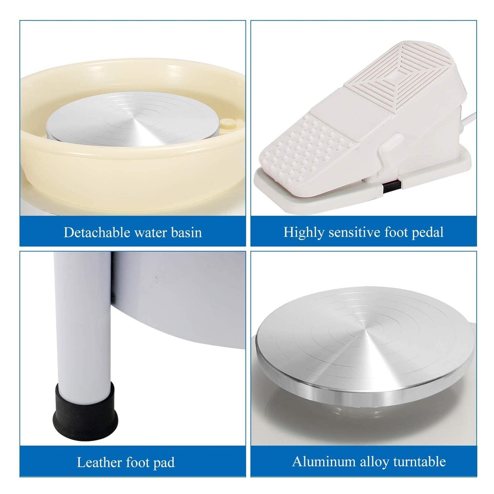 350W 25CM 9.8" Electric Ceramic Pottery Wheel Machine Clay Making Pottery Tool With LCD Touch Screen Ceramics Work Clay Craft