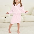 thumbnail image 4 of NIEWTR Toddler Girls Boys Sleepwear Kids Baby Cartoon Bathrobes Hooded Warm Flannel Night Robe Pajamas Cute Child Home Wear for 2-12 Years(A04-Light Pink,2-3 Years), 4 of 8