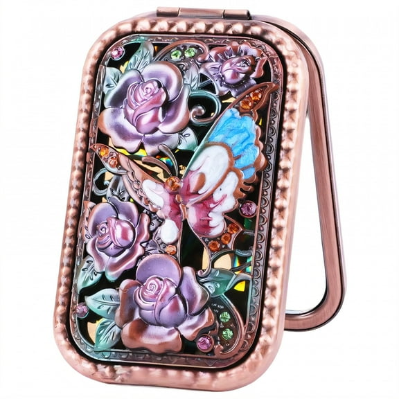 RAGUPEL Hand Mirror Double-Sided Hd Mirror Hand Mirrors with Handle Retro Style Design Handheld Mirror