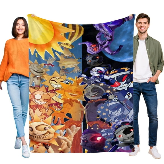 Sundrop FNAF Blanket for Boys Girls Lightweight Kids Throw Blanket Cute Soft Blankets 30x40in Flannel Plush Blankets Gifts