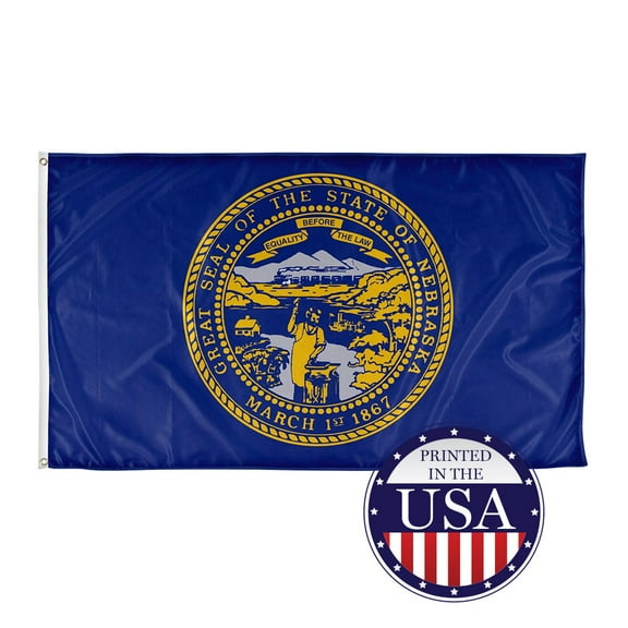 Nebraska State Flag - 3ft x 5ft Knitted Polyester, State Flag Collection, Made in The USA