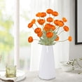 thumbnail image 5 of 4-Head Faux Anemone Flower Bouquet, Realistic Artificial Floral Arrangement for Mom's Day Party Wedding Venue, Elegant Interior Home Decoration Supplies, 7.87*22.83in, Orange, 5 of 6
