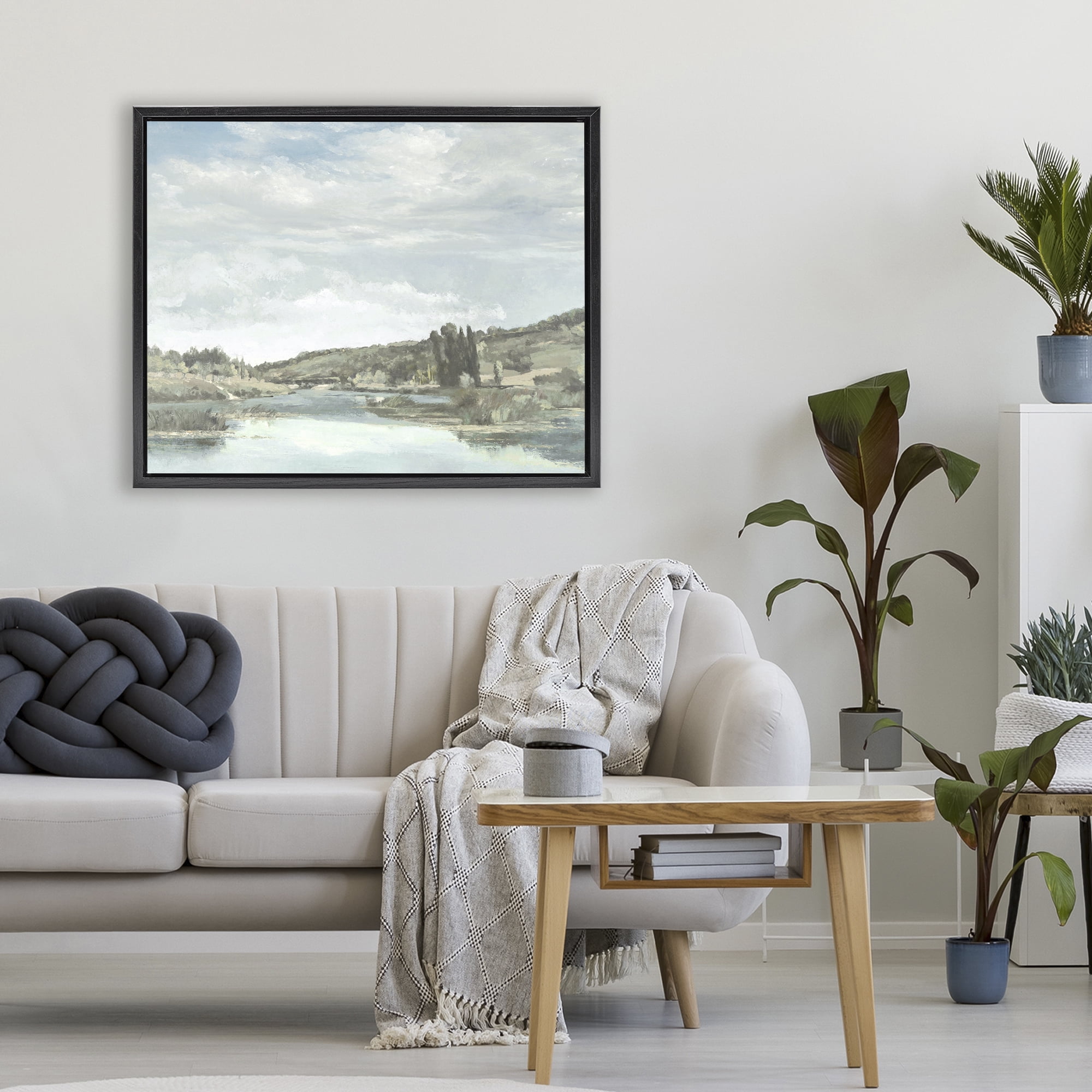 Stupell Industries On The Water Landscape Black Framed Floater Canvas Wall Art, design by Christy McKee